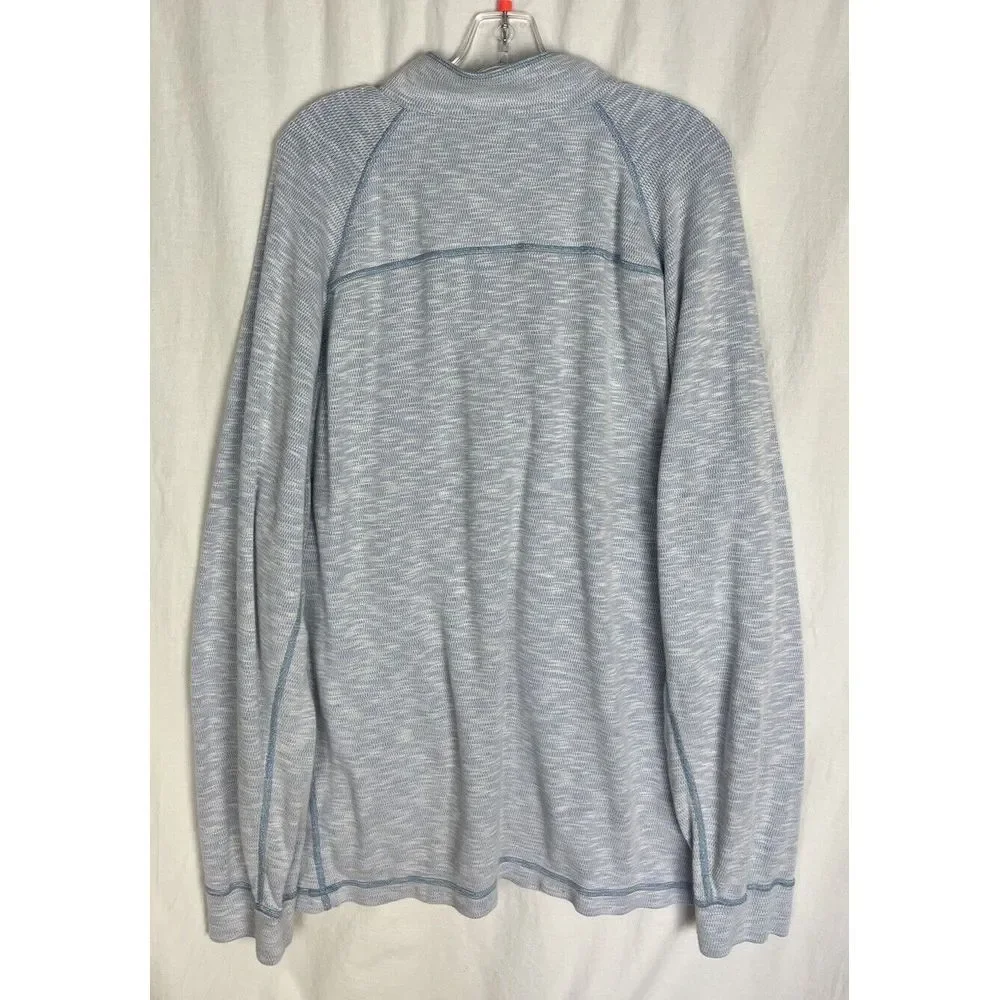 Tommy Bahama Barrier‎ Beach Sweatshirt Half Zip Reversible Mens XXL/TTG Blue
